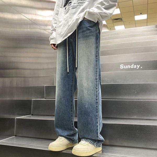 2023 spring men's new american straight wash jeans casual versatile mid waist boys' wide leg, Blue
2023 spring men's new american straight wash jeans casual versatile mid waist boys' wide leg, Blue