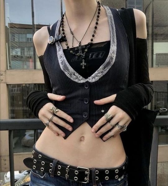 women's vests gothic retro button down fit jacket vest solid aesthetic vintage fairycore grunge slim tank sleeveless punk style waistc, Black;white
women's vests gothic retro button down fit jacket vest solid aesthetic vintage fairycore grunge slim tank sleeveless punk style waistc, Black;white