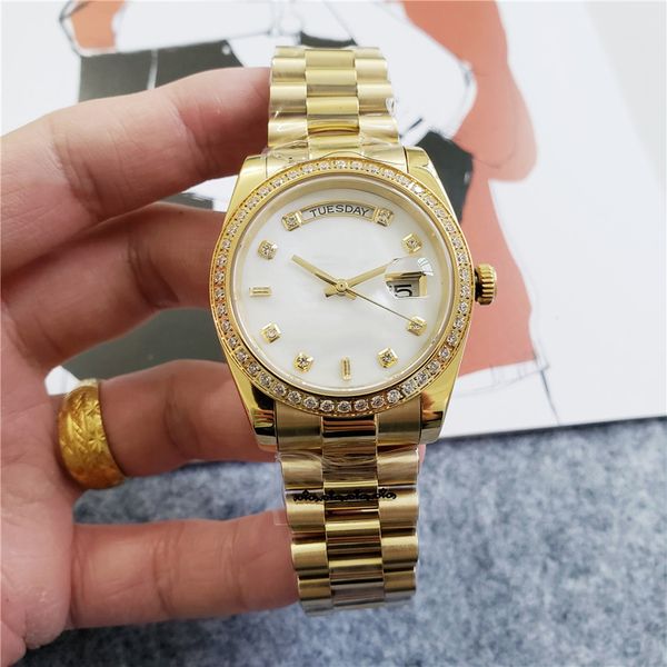 mechanical movement automatic watch ladies watches gold stainless steel strap 36mm white dial couple wristwatches orologi di lusso, Slivery;brown
mechanical movement automatic watch ladies watches gold stainless steel strap 36mm white dial couple wristwatches orologi di lusso, Slivery;brown