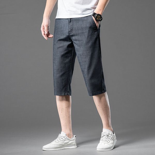 men's shorts summer men's denim shorts loose straight leg stretch denim cropped pants men's fashion full match classic brand, White;black
men's shorts summer men's denim shorts loose straight leg stretch denim cropped pants men's fashion full match classic brand, White;black
