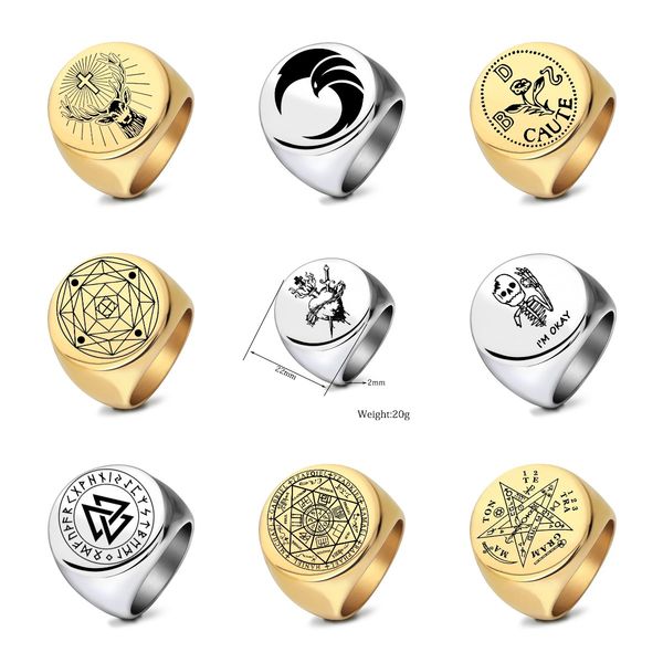 new titanium stainless steel round finger ring viking script elk skull heptagon silver gold color rings for men hip hop punk rock birthday g
new titanium stainless steel round finger ring viking script elk skull heptagon silver gold color rings for men hip hop punk rock birthday g