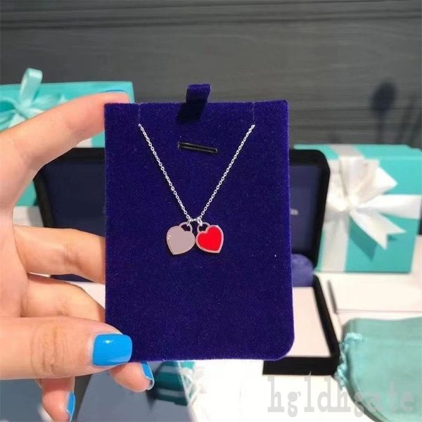 love double heart tag designer necklaces designer necklace women chain men pendants rose gold plated red blue enamels luxury necklace zb005, Silver
love double heart tag designer necklaces designer necklace women chain men pendants rose gold plated red blue enamels luxury necklace zb005, Silver