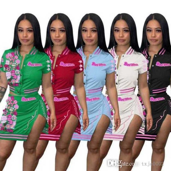 summer women casual dresses designer baseball outfits 2 piece dress suits 2023 new short sleeve and skirt matching set, Black;gray
summer women casual dresses designer baseball outfits 2 piece dress suits 2023 new short sleeve and skirt matching set, Black;gray