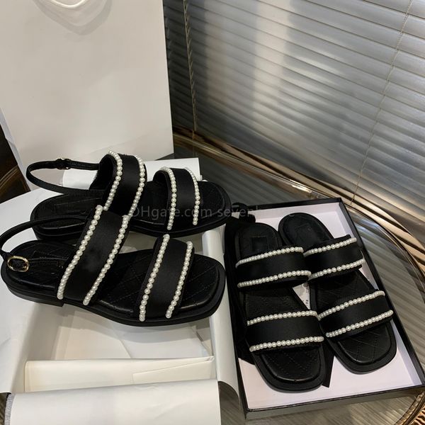 2023 fashion designer sandals beach slippers summer women pearl sandals classic brand logo black flats
2023 fashion designer sandals beach slippers summer women pearl sandals classic brand logo black flats