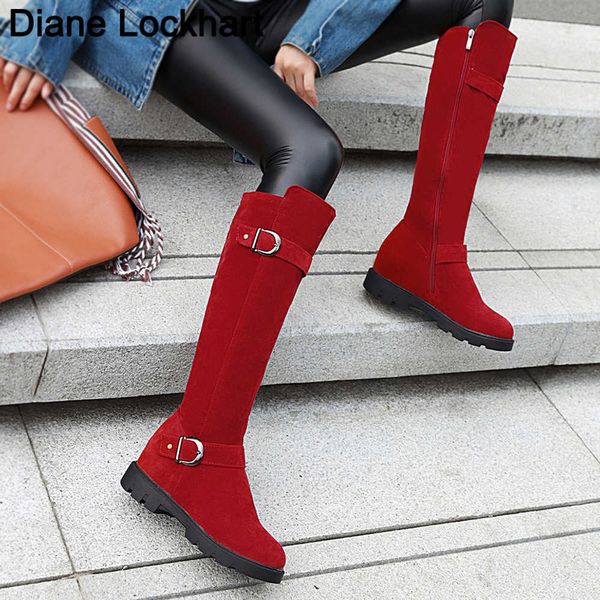 autumn winter flock women's flats knee high boots round toe thick bottom women long boot fashion belt buckle bottes footwear 43 230403, Black
autumn winter flock women's flats knee high boots round toe thick bottom women long boot fashion belt buckle bottes footwear 43 230403, Black