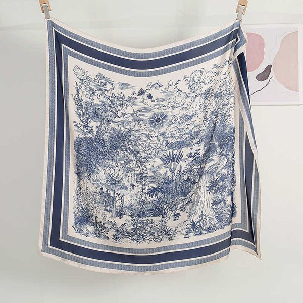 sarongs 110*110cm luxury brand square silk scarf women print shalw wrap hijab scarves female bandana satin head scarf beach pareo stoles p23, Blue;gray
sarongs 110*110cm luxury brand square silk scarf women print shalw wrap hijab scarves female bandana satin head scarf beach pareo stoles p23, Blue;gray