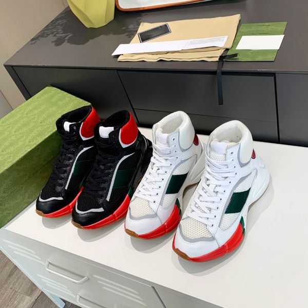 new casual shoes leather basket sneakers training shoes sneakers red green striped mesh surface stitching leather flat high rubber men women, Black
new casual shoes leather basket sneakers training shoes sneakers red green striped mesh surface stitching leather flat high rubber men women, Black