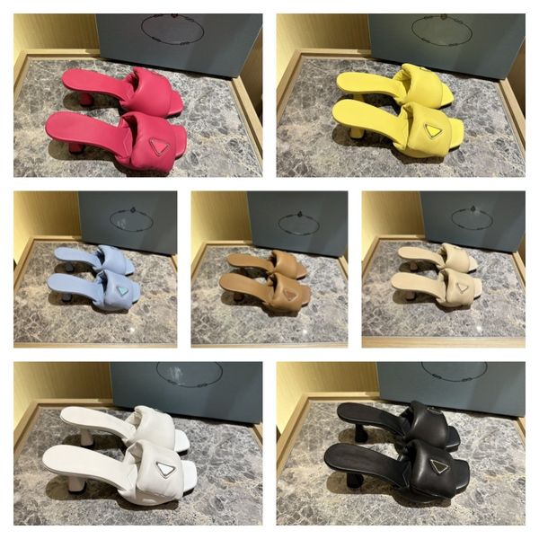 2023 summer designer slippers soft leather triangle logo sandals women high heels soft lined pool pillow comfort slides lady embossing nylon, Black
2023 summer designer slippers soft leather triangle logo sandals women high heels soft lined pool pillow comfort slides lady embossing nylon, Black