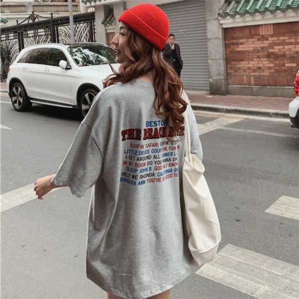 women's t-shirt casual loose fashion basic letter printed all match oversize college wind street women female short sleeve t-shirts 230, White
women's t-shirt casual loose fashion basic letter printed all match oversize college wind street women female short sleeve t-shirts 230, White