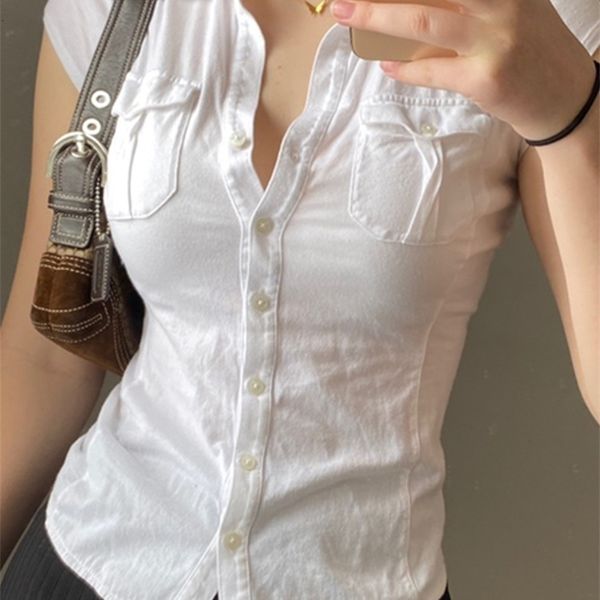 women s t shirt rapcopter button pockets crop y2k turn down collar harajuku tee casual basic retro t shirt cardigan korean 230403, White
women s t shirt rapcopter button pockets crop y2k turn down collar harajuku tee casual basic retro t shirt cardigan korean 230403, White