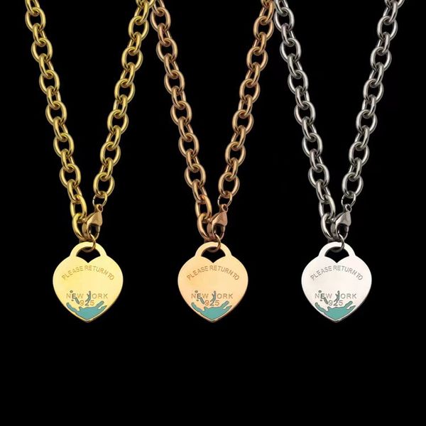 brand fashion t letter pendant necklace for men and women lovers peach heart spray oil drop thick necklace heart shaped designer necklace, Silver
brand fashion t letter pendant necklace for men and women lovers peach heart spray oil drop thick necklace heart shaped designer necklace, Silver