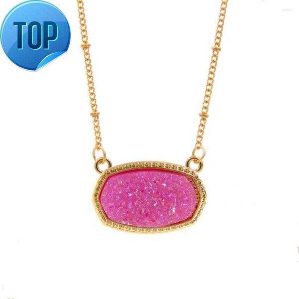 pendant necklaces resin oval druzy necklace gold color chain drusy hexagon style luxury designer brand fashion jewelry for women, Silver
pendant necklaces resin oval druzy necklace gold color chain drusy hexagon style luxury designer brand fashion jewelry for women, Silver