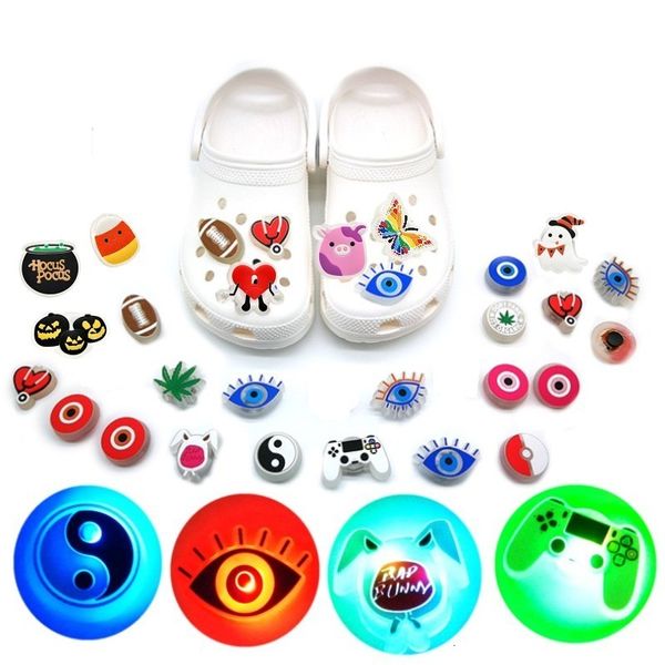 shoe parts accessories 10pcs owl unicorn led croc charms devil's eye shoe charms light up halloween pin croc football gamepad shoe deco, White;pink
shoe parts accessories 10pcs owl unicorn led croc charms devil's eye shoe charms light up halloween pin croc football gamepad shoe deco, White;pink