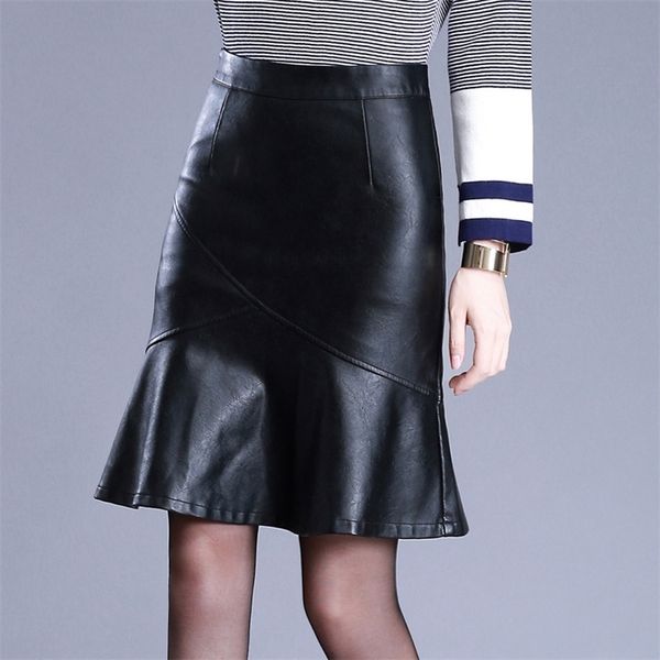 skirts women's black pu leather horn skiing autumn winter office women's elegant chic high waist knee long body skiing 230403
skirts women's black pu leather horn skiing autumn winter office women's elegant chic high waist knee long body skiing 230403