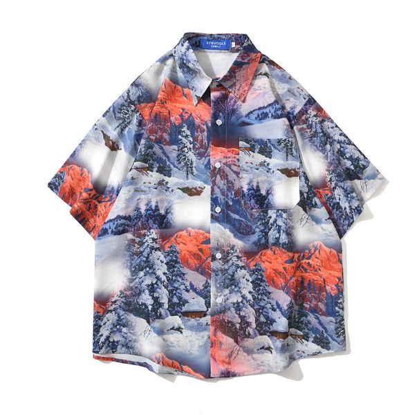 chaopai snow mountain aop short sleeve shirt men and women street hip hop bf casual couple beach holiday flower shirt, Black;white
chaopai snow mountain aop short sleeve shirt men and women street hip hop bf casual couple beach holiday flower shirt, Black;white