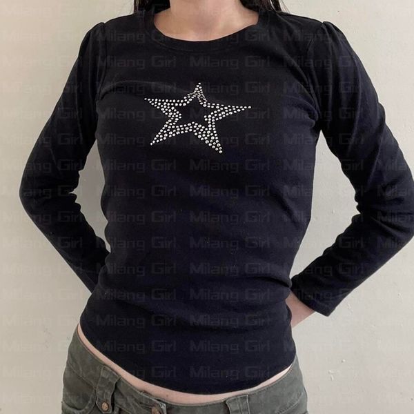 women's t-shirt rhinestones stars print aesthetic clothes women vintage fairy grunge graphic spring cyber y2k t shirts slim long sleev, White
women's t-shirt rhinestones stars print aesthetic clothes women vintage fairy grunge graphic spring cyber y2k t shirts slim long sleev, White