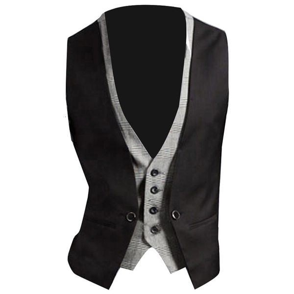 men's vests men formal waistcoat business solid color single button gilet fake two-pieces v neck casual s-lim chalecos para hombre 2303, Black;white
men's vests men formal waistcoat business solid color single button gilet fake two-pieces v neck casual s-lim chalecos para hombre 2303, Black;white