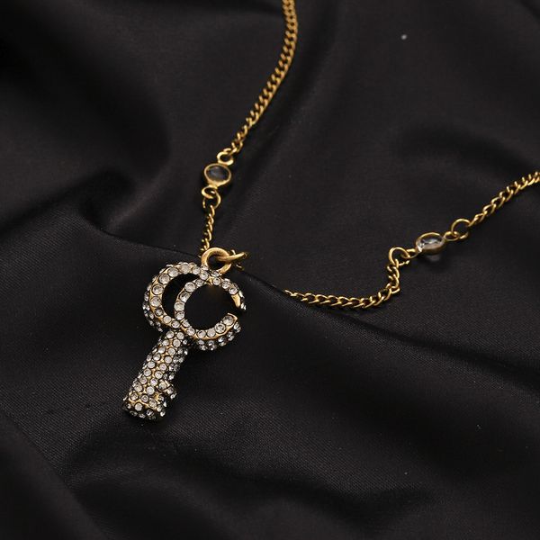 designer key pendant necklaces for women fashion g-letter diamond necklace highly quality choker chains jewelry accessories 18k plated gold, Silver
designer key pendant necklaces for women fashion g-letter diamond necklace highly quality choker chains jewelry accessories 18k plated gold, Silver