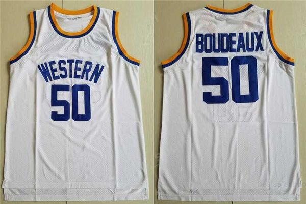 movie 50 butch boudeaux jersey men white color western university basketball jerseys embroidery sewing sport on, Black;red
movie 50 butch boudeaux jersey men white color western university basketball jerseys embroidery sewing sport on, Black;red