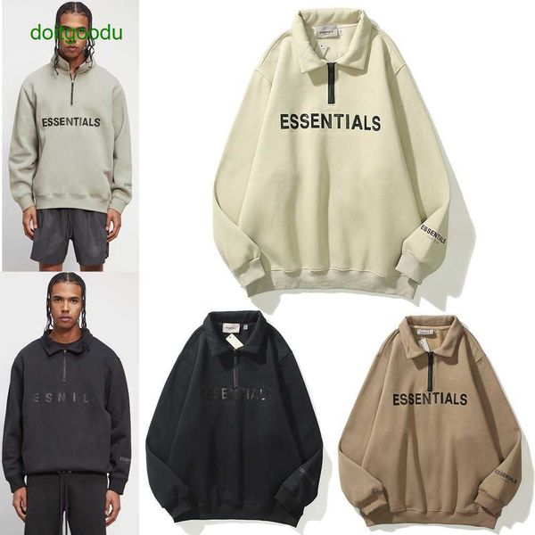 women and men's hoodies fosg fear god essen 20fw double-thread semi-zip reflective pullover sweater coat for men and women, Black
women and men's hoodies fosg fear god essen 20fw double-thread semi-zip reflective pullover sweater coat for men and women, Black