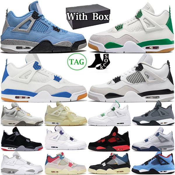 with box 4 4s basketball shoes pine green military black cat bred sapphire cool grey sail red thunder cactus jack men women trainers outdoor, White;red
with box 4 4s basketball shoes pine green military black cat bred sapphire cool grey sail red thunder cactus jack men women trainers outdoor, White;red