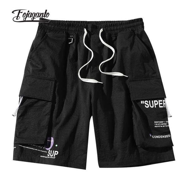 men's shorts fojaganto men summer cargo shorts trend brand men high street drawstring knee length shorts fashion printing casual shorts, White;black
men's shorts fojaganto men summer cargo shorts trend brand men high street drawstring knee length shorts fashion printing casual shorts, White;black
