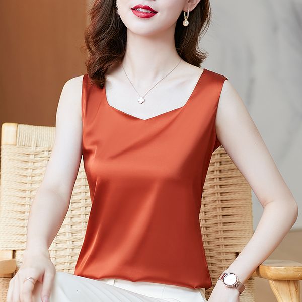 women's tanks camis summer korean fashion silk tank women satin office lady tank mesh lace solid black cami loose for women 230331, White
women's tanks camis summer korean fashion silk tank women satin office lady tank mesh lace solid black cami loose for women 230331, White