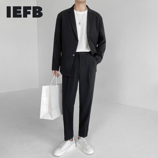 men's suits blazers iefb two pieces set simple light mature loose long sleeve coat pants green 2023 9y8066 230403, White;black
men's suits blazers iefb two pieces set simple light mature loose long sleeve coat pants green 2023 9y8066 230403, White;black