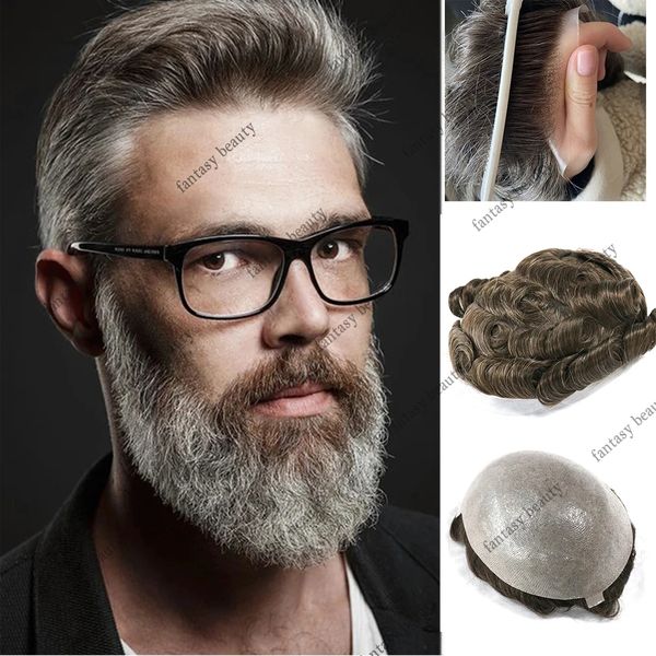 ultra thin skin pu base men's toupees v loop grey hair prosthesis wig full skin hairpiece male wig hair replacement ash brown, Black
ultra thin skin pu base men's toupees v loop grey hair prosthesis wig full skin hairpiece male wig hair replacement ash brown, Black