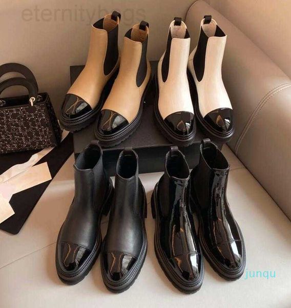 boots flat chelsea shoes ankle boot patent leather high elasticity elastic band comfortable designer mixed color thick bottom for womens 02, Black
boots flat chelsea shoes ankle boot patent leather high elasticity elastic band comfortable designer mixed color thick bottom for womens 02, Black