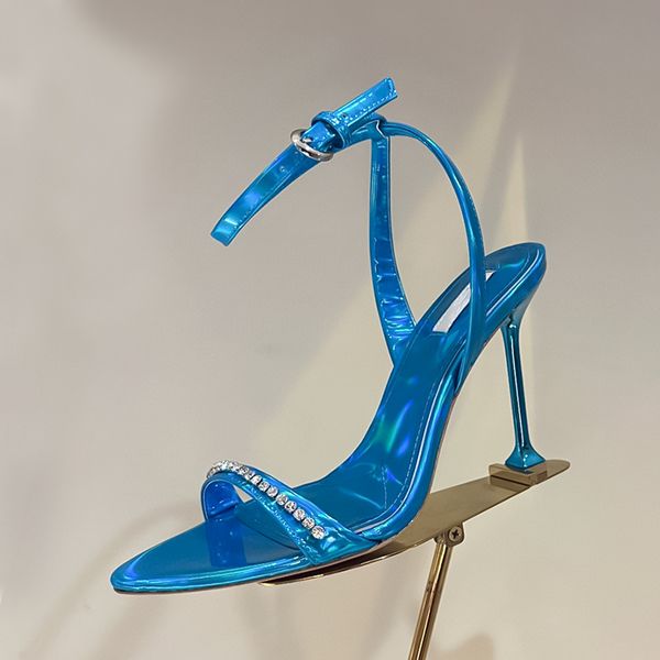 high heels designer shoes wedding shoes luxury green-blue-pink lacquer leather rhinestone pointed heel strap sandals office professional par, Black
high heels designer shoes wedding shoes luxury green-blue-pink lacquer leather rhinestone pointed heel strap sandals office professional par, Black