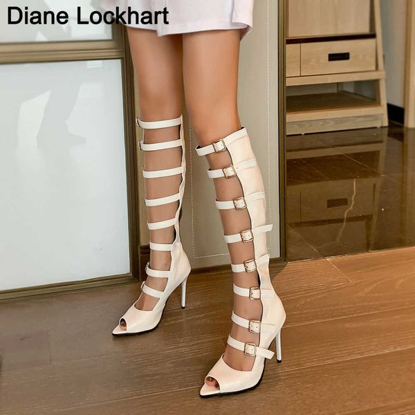 women knee high boots hollow out summer bootsribbon lace up long boot out strappy gladiator heels rome stilettos autumn 230403, Black
women knee high boots hollow out summer bootsribbon lace up long boot out strappy gladiator heels rome stilettos autumn 230403, Black