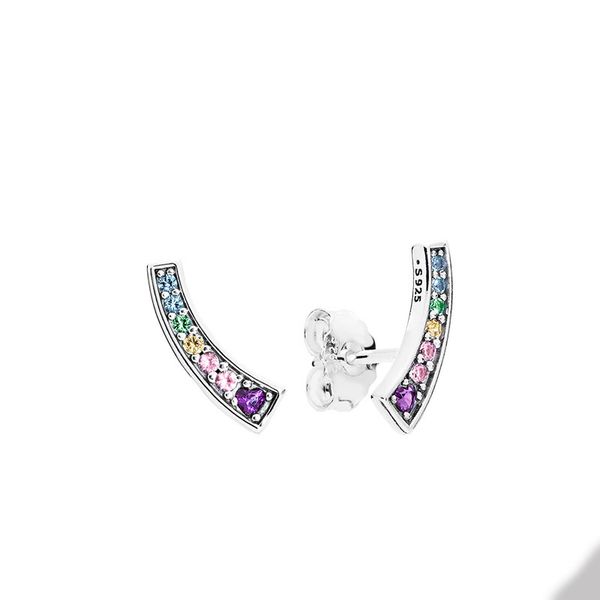 authentic sterling silver rainbow stud earring for pandora cz diamond wedding designer earrings for women girlfriend gift sparkling earrings, Golden;silver
authentic sterling silver rainbow stud earring for pandora cz diamond wedding designer earrings for women girlfriend gift sparkling earrings, Golden;silver