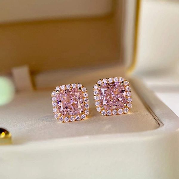 romantic pink diamond stud earring 925 sterling silver jewelry engagement wedding earrings for women bridal party bijou, Golden;silver
romantic pink diamond stud earring 925 sterling silver jewelry engagement wedding earrings for women bridal party bijou, Golden;silver