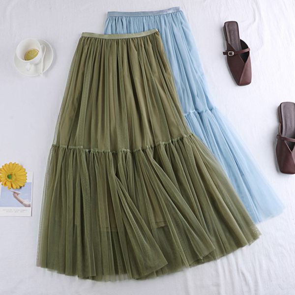 skirts summer tulle women's elastic high waist mesh skiing vintage multi layer ruffled long a-line ruffled skiing women's jupe 230, Black
skirts summer tulle women's elastic high waist mesh skiing vintage multi layer ruffled long a-line ruffled skiing women's jupe 230, Black