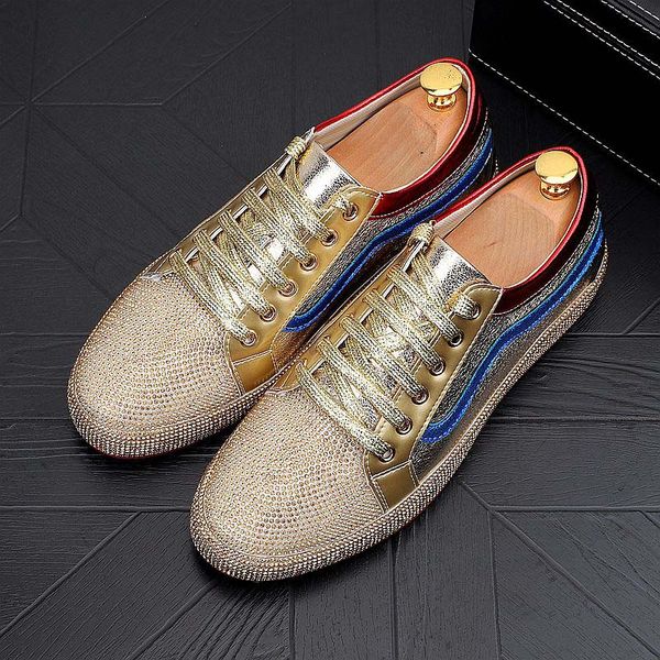 men's sneakers flat leather shoes fashion shine rhinestone men loafer dress smoking slipper casual diamond shoes, Black
men's sneakers flat leather shoes fashion shine rhinestone men loafer dress smoking slipper casual diamond shoes, Black