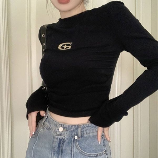 women s t shirt tonngirls y2k black t women clothes crop long sleeve autumn spring grunge aesthetic slim skinny tee femme 230403, White
women s t shirt tonngirls y2k black t women clothes crop long sleeve autumn spring grunge aesthetic slim skinny tee femme 230403, White