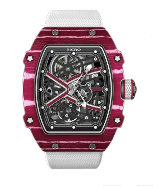 men's watch, self-winding, cask case, carbon fiber, nylon strap, 38.70 x 47.52mm, sapphire, hollow out dial ricro, Slivery;brown
men's watch, self-winding, cask case, carbon fiber, nylon strap, 38.70 x 47.52mm, sapphire, hollow out dial ricro, Slivery;brown
