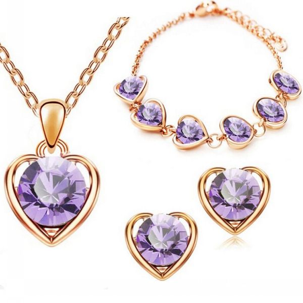 heart-shaped pendant necklace ear studs bracelet sets inlaid rhinestone crystal twinkle decorate adjeustable length valentine's day gif, Silver
heart-shaped pendant necklace ear studs bracelet sets inlaid rhinestone crystal twinkle decorate adjeustable length valentine's day gif, Silver