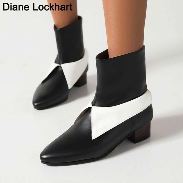 chic black and white collar ankle boots for women low heel pointed toe chelsea booties new autumn woman shoes sapatos femininos 230403
chic black and white collar ankle boots for women low heel pointed toe chelsea booties new autumn woman shoes sapatos femininos 230403