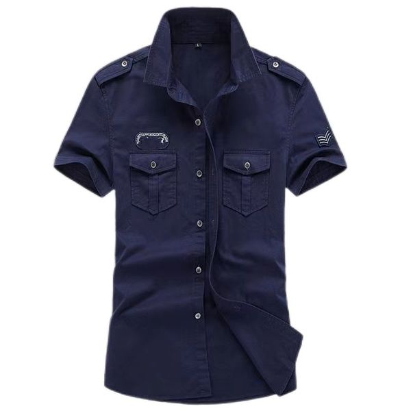 men's casual shirt summer air force one short sleeve workwear plus size cotton youth shirt, White;black
men's casual shirt summer air force one short sleeve workwear plus size cotton youth shirt, White;black