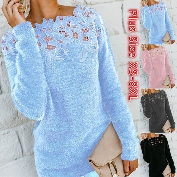 women's t shirt large size womens ladies long sleeve lace floral print pullover round neck hollow out sweater jumpers 230331, White
women's t shirt large size womens ladies long sleeve lace floral print pullover round neck hollow out sweater jumpers 230331, White