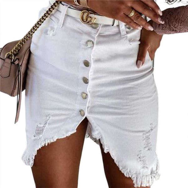skirts summer women casual high waiste short mini button short skirt black white red high slit irregular tassel denim skirt p230403
skirts summer women casual high waiste short mini button short skirt black white red high slit irregular tassel denim skirt p230403