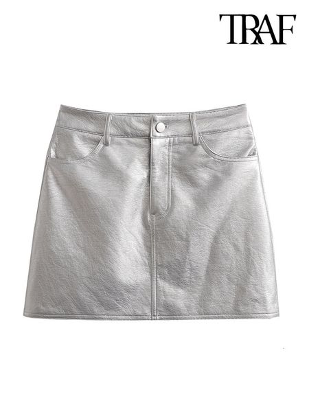 skirts traf women's fashion front pocket artificial leather silver mini leather vintage high waist zipper flying women's strapless, Black
skirts traf women's fashion front pocket artificial leather silver mini leather vintage high waist zipper flying women's strapless, Black