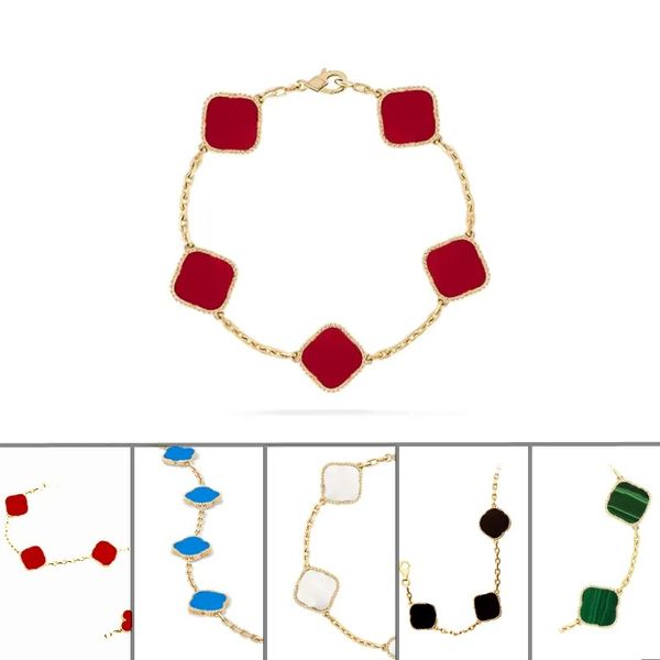100% silver luxury clover four designer fashion charm bracelets for girls women 18k gold 5 motifs bracelet cleef logo wedding party jewelry, Golden;silver
100% silver luxury clover four designer fashion charm bracelets for girls women 18k gold 5 motifs bracelet cleef logo wedding party jewelry, Golden;silver