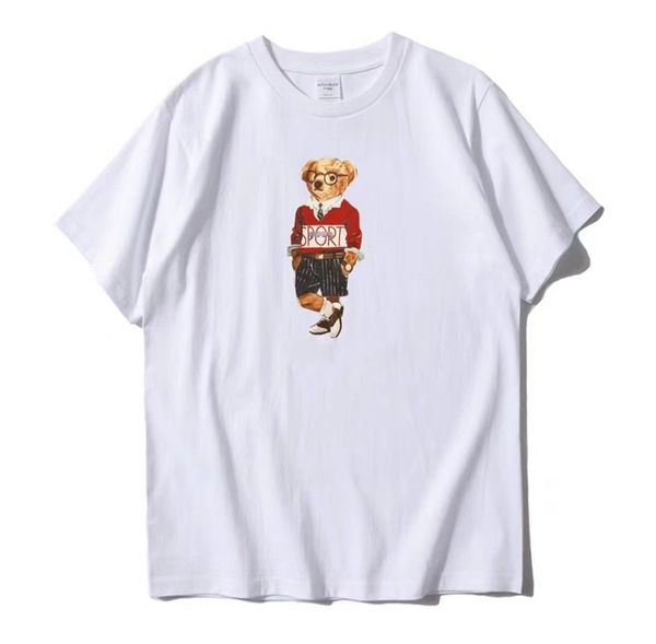 men's american designer printed polos shirt casual t-shirt bears 100% cotton round neck t-shirt short sleeve men and women., White;black
men's american designer printed polos shirt casual t-shirt bears 100% cotton round neck t-shirt short sleeve men and women., White;black