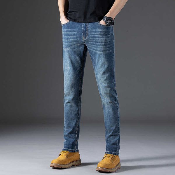2023 spring new jeans men's high end slim fit small leg long fashion brand korean cow men, Blue
2023 spring new jeans men's high end slim fit small leg long fashion brand korean cow men, Blue