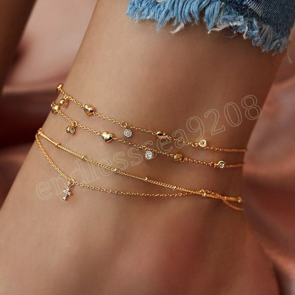 vintage bohemian gold color heart anklets for women fashion crystal cross anklet bracelet summer beach jewelry gifts, Red;blue
vintage bohemian gold color heart anklets for women fashion crystal cross anklet bracelet summer beach jewelry gifts, Red;blue
