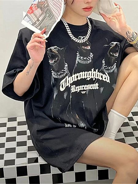women's t-shirt women tshirt summer y2k doberman cotton gothic print harajuku grunge hip hop tees short sleeve korean fashion aesthetic, White
women's t-shirt women tshirt summer y2k doberman cotton gothic print harajuku grunge hip hop tees short sleeve korean fashion aesthetic, White