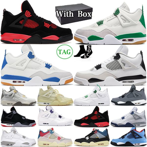 with box 4 4s basketball shoes pine green military black cat bred sapphire cool grey sail red thunder cactus jack men women trainers outdoor, White;red
with box 4 4s basketball shoes pine green military black cat bred sapphire cool grey sail red thunder cactus jack men women trainers outdoor, White;red